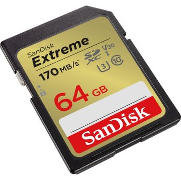 Sandisk Extreme 64GB SDHC Memory Card 170MB/s